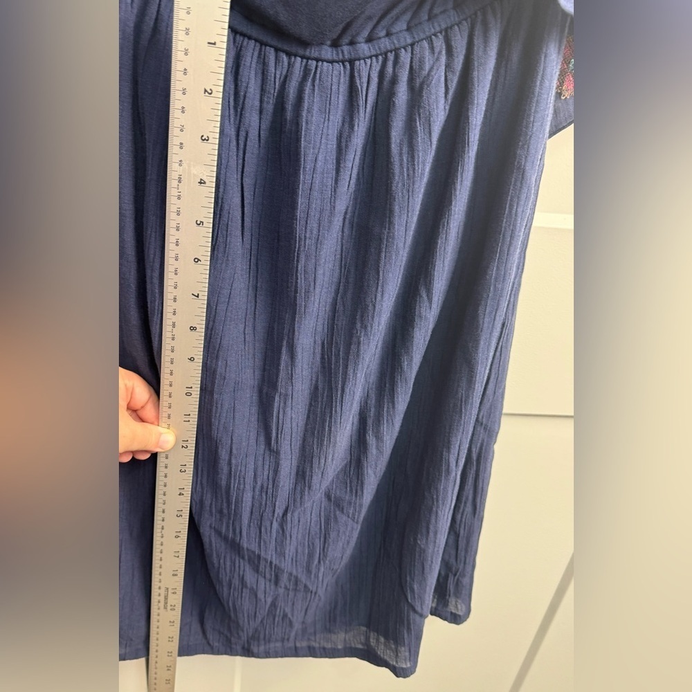 Judith March Off The Shoulder Mini Dress Size Large Blue Navy NWT - Picture 6 of 8